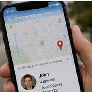 A phone showing a live location map with a pin
